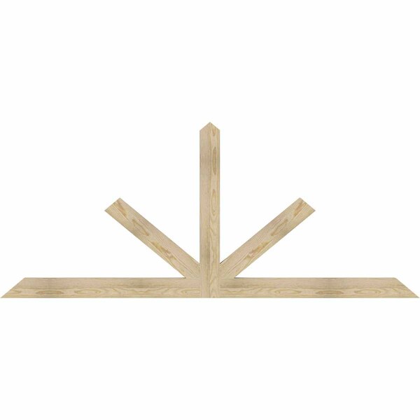 Ekena Millwork Saratoga Rough Sawn Timber Gable Bracket, Douglas Fir, 84"W x 35"H x 2"D x 4"F, 10/12 Pitch GBW084X35X0204SAR00RDF - main